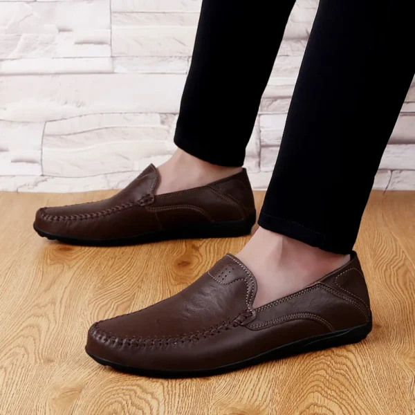 Genuine Leather Mens Shoes Casual Luxury Brand Soft Men Loafers Moccasins Breathable Slip on Male Boat Shoes Plus Size 37-47 - Image 5