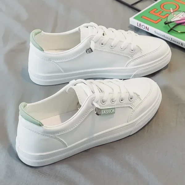 Outdoor Walking Trainers Women Running Shoes Summer Fashion White PU Leather Lace-Up Breathable Jogging Casual Sneakers De Mujer - Image 3