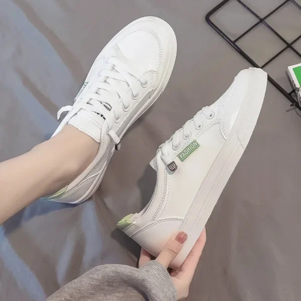 Outdoor Walking Trainers Women Running Shoes Summer Fashion White PU Leather Lace-Up Breathable Jogging Casual Sneakers De Mujer - Image 5