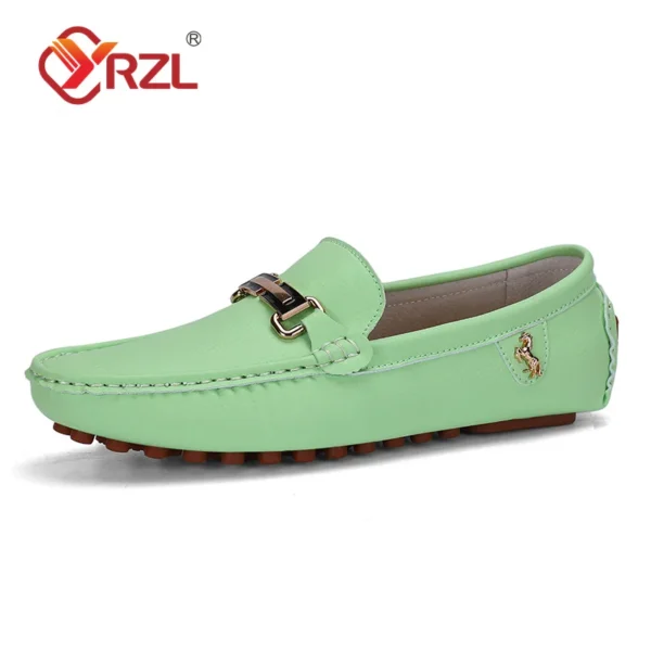 YRZL Loafers Men Handmade PU Leather Loafer Casual Driving Flats Slip-on Shoes Luxury Comfy Moccasins White Loafers Shoes Men - Image 4