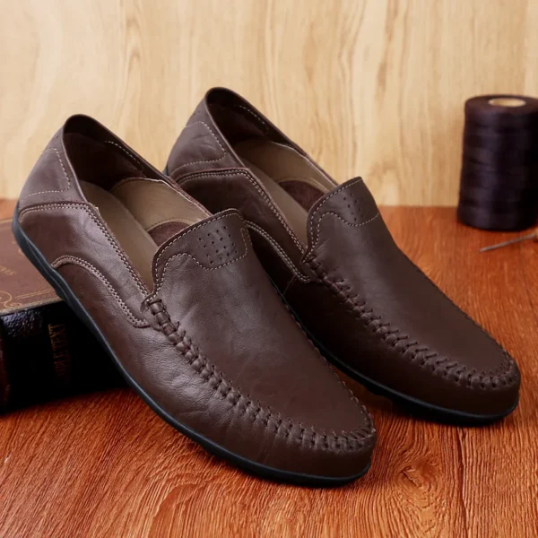 Genuine Leather Mens Shoes Casual Luxury Brand Soft Men Loafers Moccasins Breathable Slip on Male Boat Shoes Plus Size 37-47 - Image 4