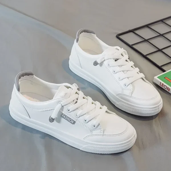 Outdoor Walking Trainers Women Running Shoes Summer Fashion White PU Leather Lace-Up Breathable Jogging Casual Sneakers De Mujer - Image 4