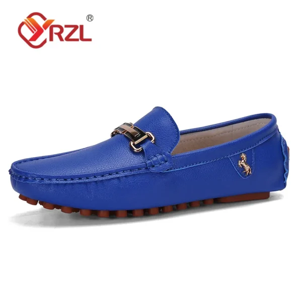 YRZL Loafers Men Handmade PU Leather Loafer Casual Driving Flats Slip-on Shoes Luxury Comfy Moccasins White Loafers Shoes Men - Image 5
