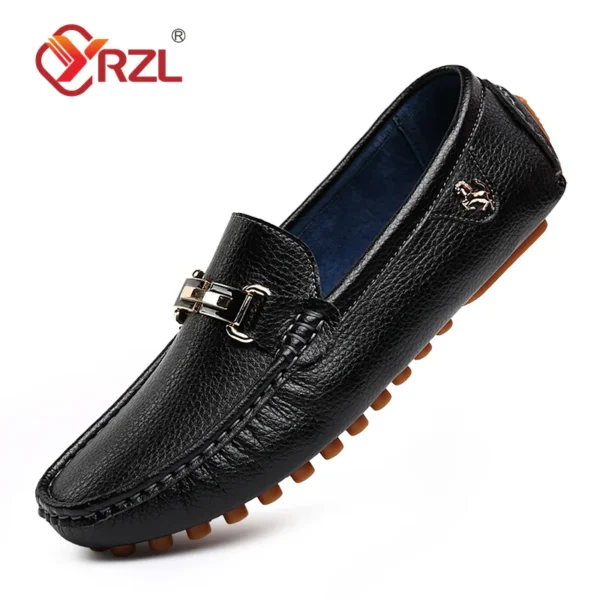 YRZL Loafers Men Handmade PU Leather Loafer Casual Driving Flats Slip-on Shoes Luxury Comfy Moccasins White Loafers Shoes Men - Image 2