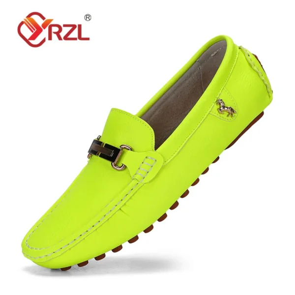 YRZL Loafers Men Handmade PU Leather Loafer Casual Driving Flats Slip-on Shoes Luxury Comfy Moccasins White Loafers Shoes Men - Image 3