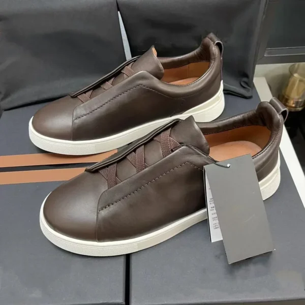 High quality and high-quality genuine leather luxury loafers for men's casual sports shoes fashionable flat soled men's shoes - Image 3