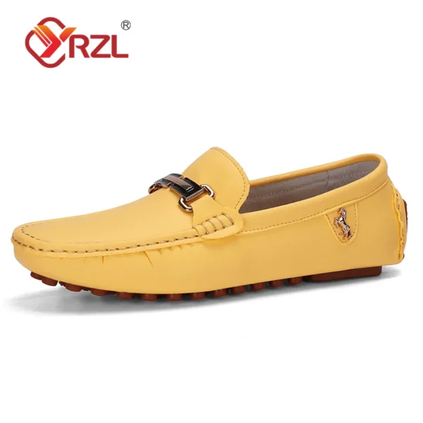 YRZL Loafers Men Handmade PU Leather Loafer Casual Driving Flats Slip-on Shoes Luxury Comfy Moccasins White Loafers Shoes Men - Image 6
