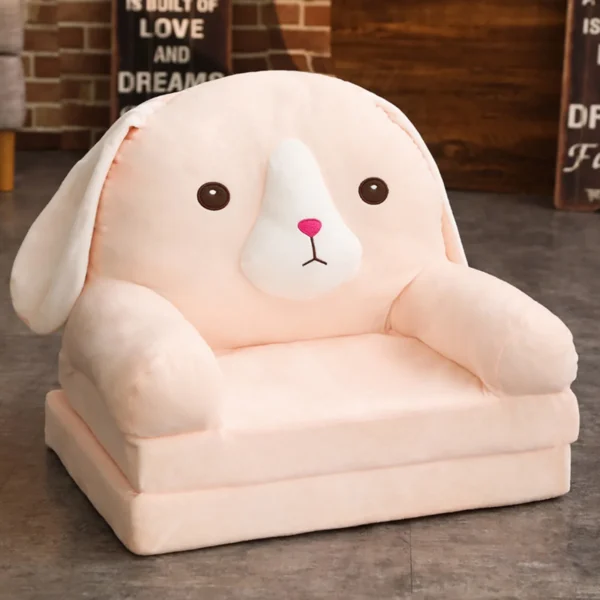 H Foldable Kids Sofa Backrest Armchair 2 In 1 Foldable Children Sofa Cute Cartoon Lazy Sofa Children Swivel Cushion For Car - Image 5